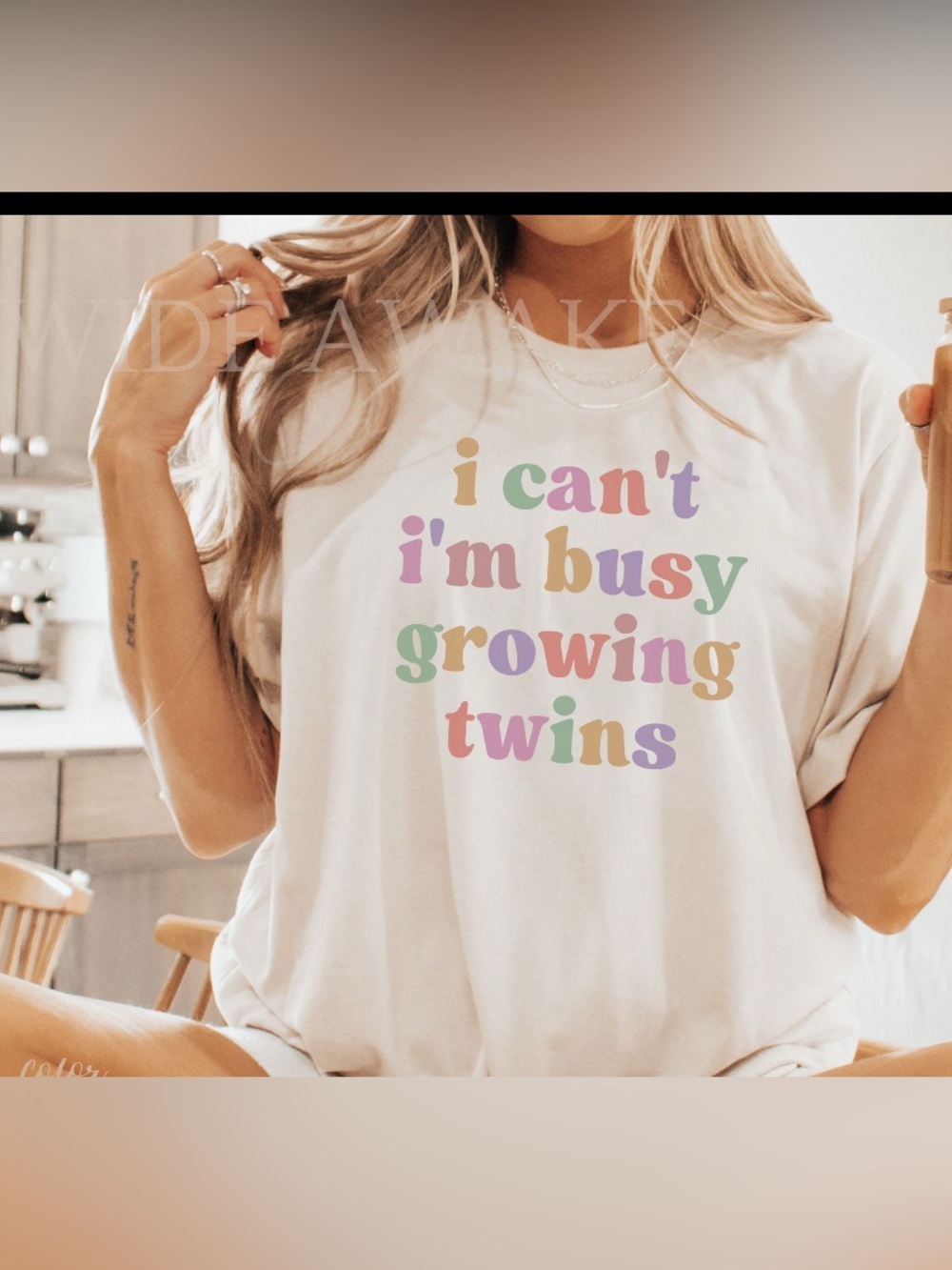 Twin Pregnancy Announcement I Can’t I’m Busy Growing Twins T-Shirt 2XL